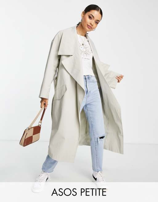 ASOS DESIGN Petite - Oversized, løstsiddende trenchcoat i beige
