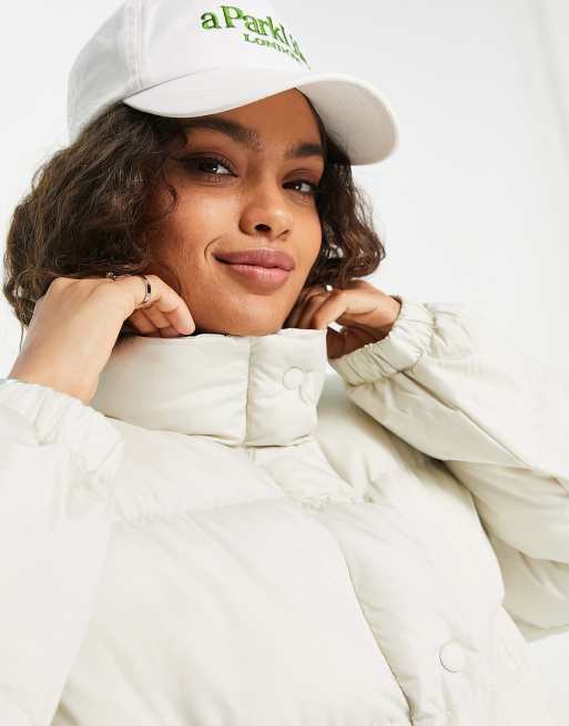 Petite White Oversized Puffer Jacket