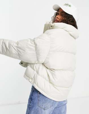 oversized white puffer jacket