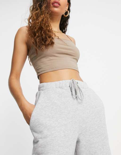 ASOS DESIGN Petite oversized sweatpants in gray marl