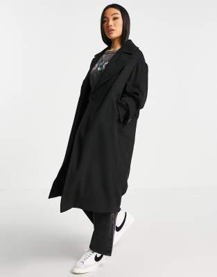 oversized black overcoat