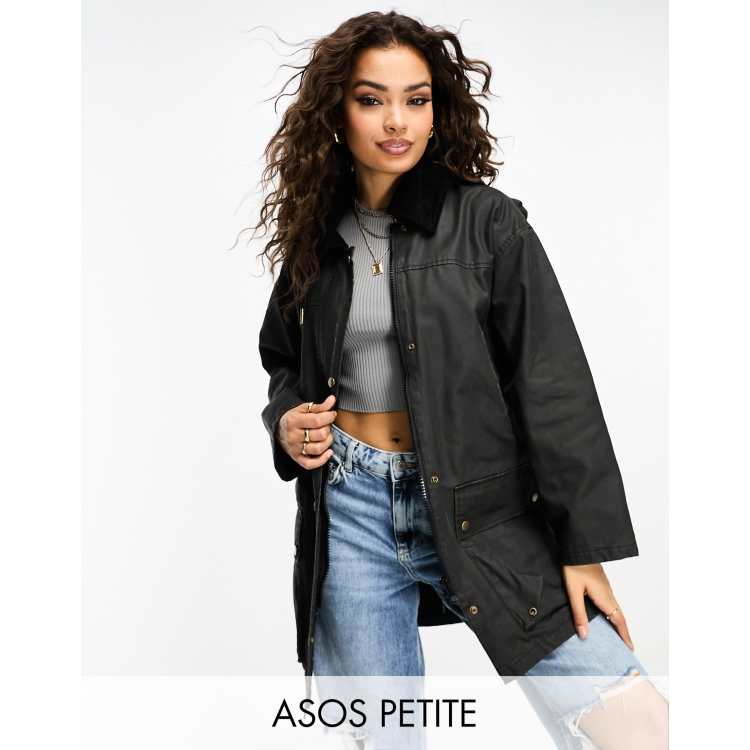 Black wax cheap jacket ladies