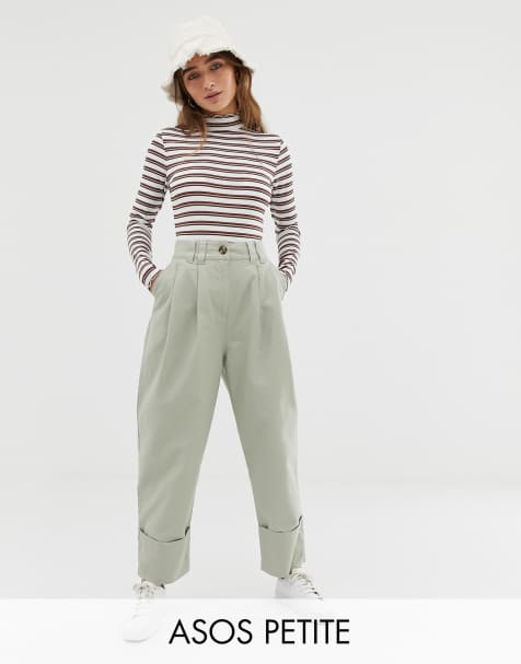 ASOS DESIGN Petite ovoid peg trouser with deep turn up