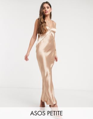 cowl satin maxi dress