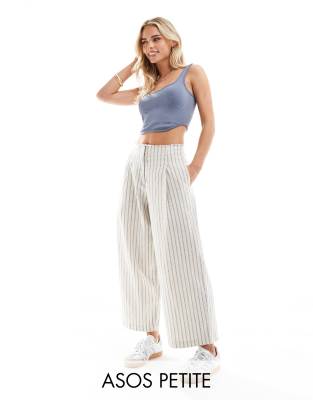 Pantalon En Lin Fille Anabelle Paris - Taille XL - Gris Vison - Élastiqué - Neuf