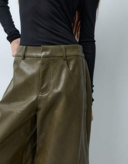 ASOS DESIGN Petite pantalon barrel ajusté couleur kaki, 3 de 5