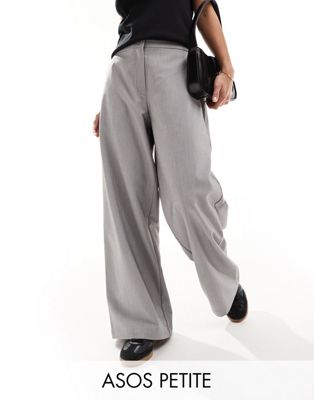 ASOS DESIGN Petite relaxed dad trouser in grey - ASOS Price Checker