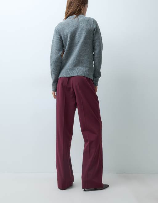 ASOS DESIGN Petite pantalon droit ajusté décontracté en bordeaux, 5 de 5