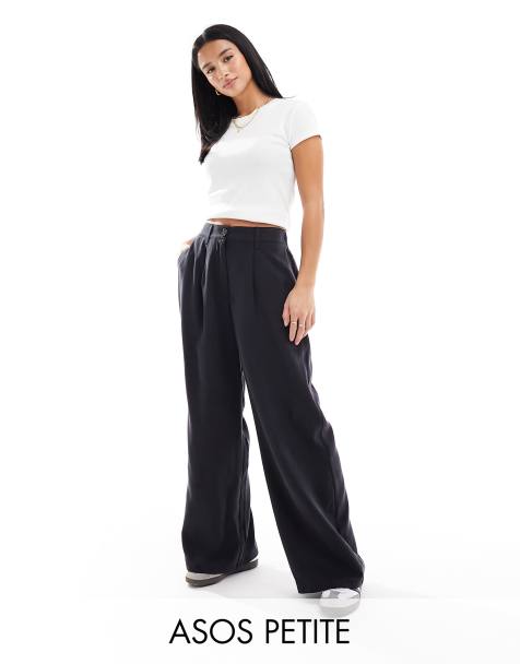 ASOS DESIGN Petite - Pantalon droit décontracté - Noir délavé - view 1