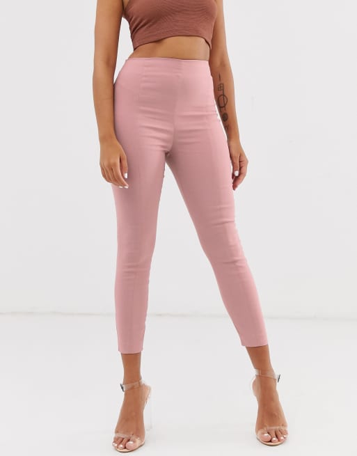 ASOS DESIGN Petite - Pantalon taille haute coupe skinny - Blush, 4 de 4