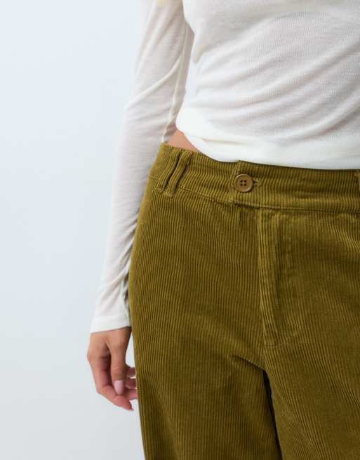 ASOS DESIGN Petite pantalones de pernera ancha en pana en tabaco seco, 4 de 5