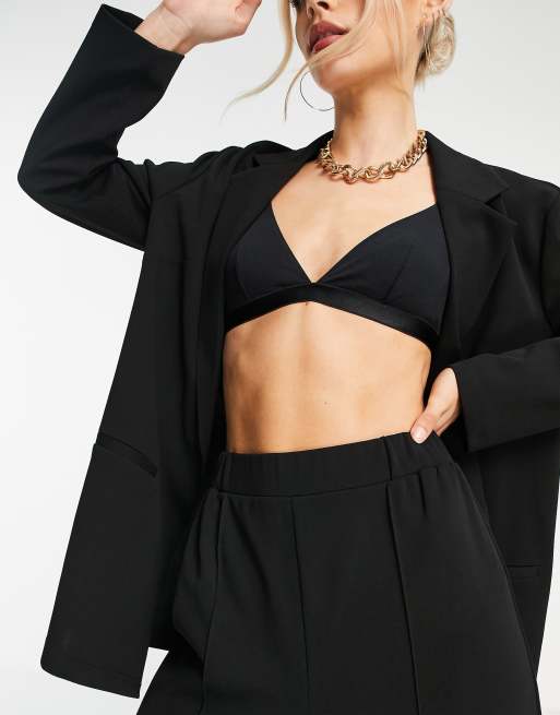 ASOS DESIGN Petite - Pantaloni a fondo ampio extra larghi in jersey nero , 3 di 4