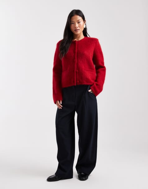 ASOS DESIGN Petite - Pantaloni bombati arcuati sartoriali blu navy - view 1