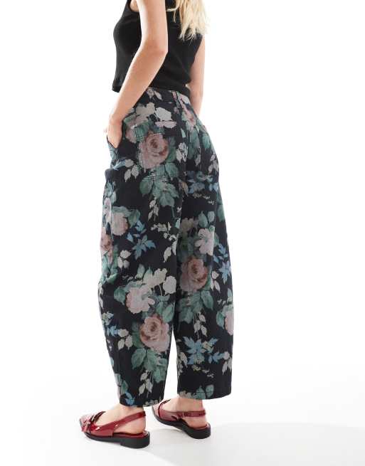 ASOS DESIGN Petite - Pantaloni bombati con stampa a fiori , 4 di 5