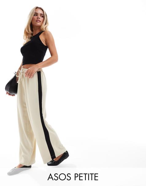 ASOS DESIGN Petite - Pantaloni color sabbia con pannello a contrasto - view 1