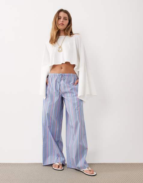 ASOS DESIGN Petite - Pantaloni del pigiama blu a righe sottili - view 1