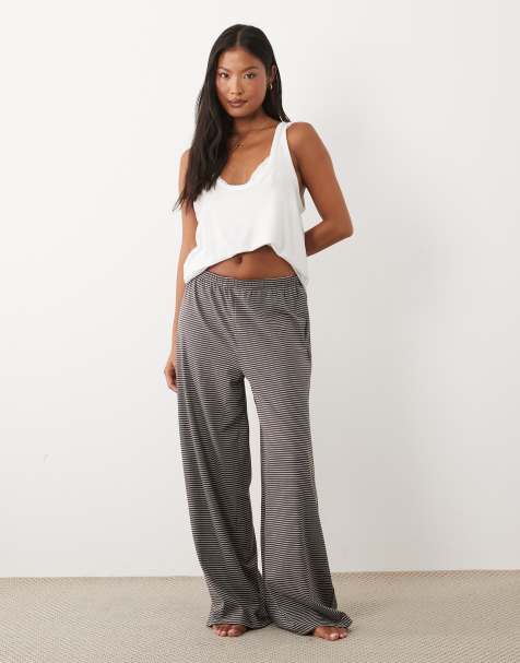 ASOS DESIGN Petite - Pantaloni del pigiama marrone a righe - view 1