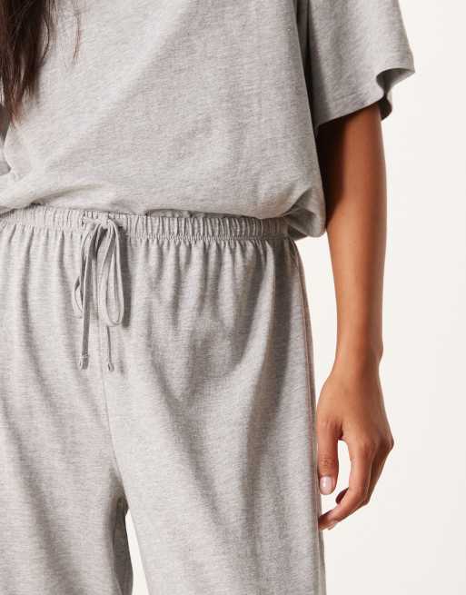 ASOS DESIGN Petite - Pantaloni del pigiama mix & match in cotone grigio mélange, 2 di 4