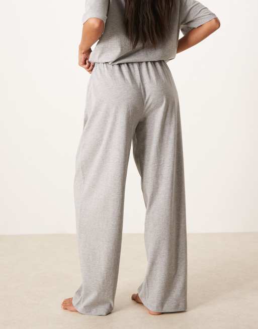 ASOS DESIGN Petite - Pantaloni del pigiama mix & match in cotone grigio mélange, 3 di 4