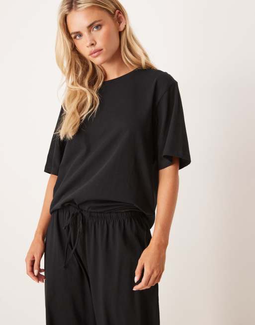 ASOS DESIGN Petite - Pantaloni del pigiama mix & match neri in cotone, 2 di 4