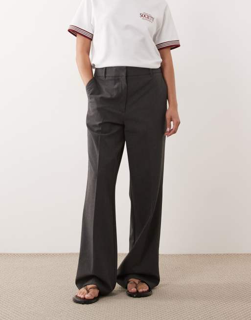ASOS DESIGN Petite pantaloni sartoriali slim dritti in grigio antracite mélange, 2 di 5