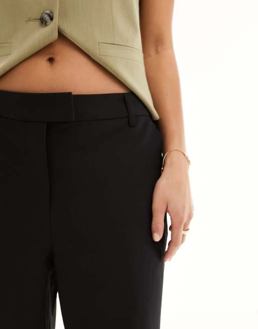 ASOS DESIGN Petite - Pantaloni sartoriali slim dritti neri alla caviglia, 5 di 5