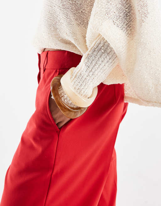 ASOS DESIGN Petite pants in bright red, 2 of 5