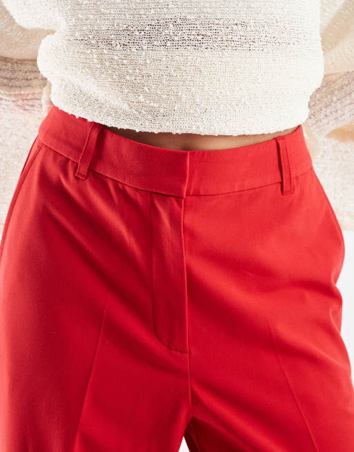 ASOS DESIGN Petite pants in bright red, 4 of 5