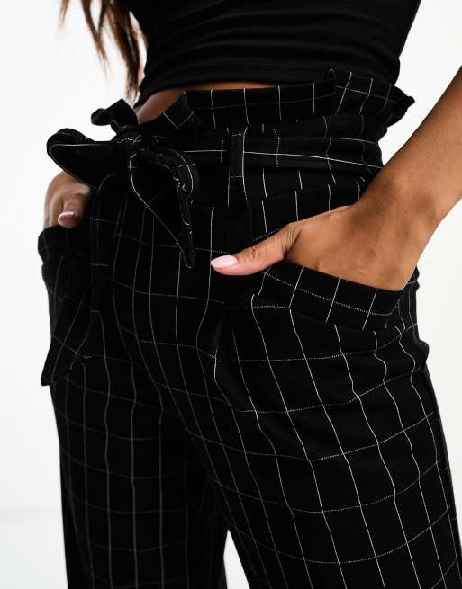 Paper bag plaid sales pants