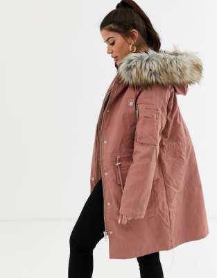 faux fur parka