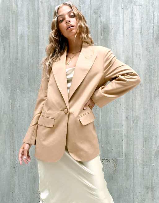 ASOS DESIGN Petite perfect blazer in camel, 3 of 4