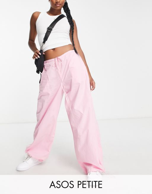 ASOS DESIGN Petite - Pink faldskærms-cargobukser