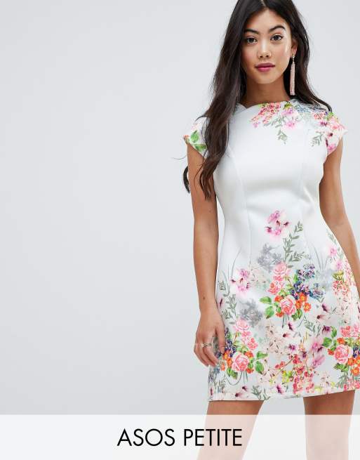 ASOS DESIGN Petite placement floral shift mini dress ASOS