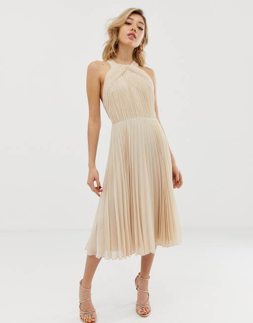 Petite pleated hot sale dress