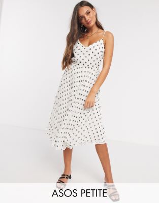 polka dot midi dress petite