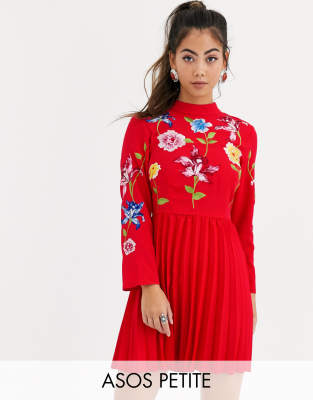 asos embroidered mini dress