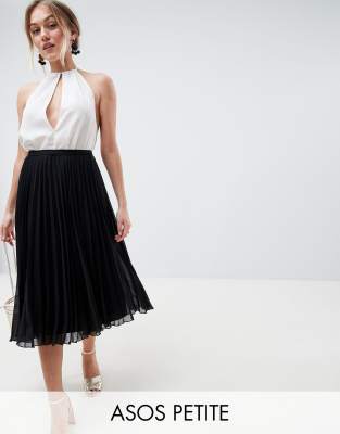 asos black pleated skirt