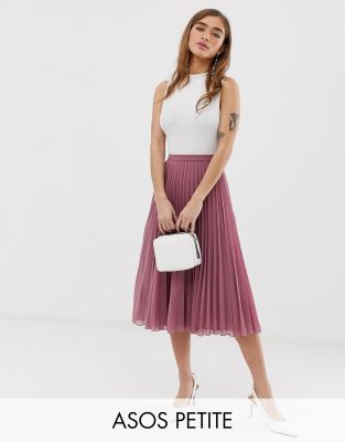 asos pink pleated skirt