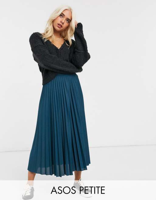 ASOS DESIGN Petite pleated midi skirt | ASOS