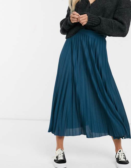 Asos petite pleated 2024 midi skirt uk