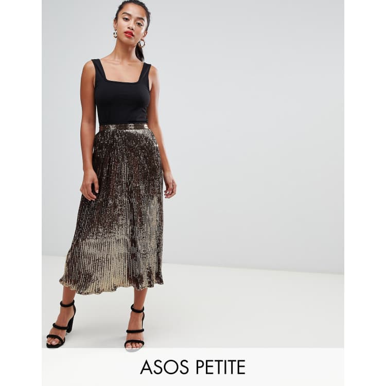 Asos pleated 2025 sequin midi skirt