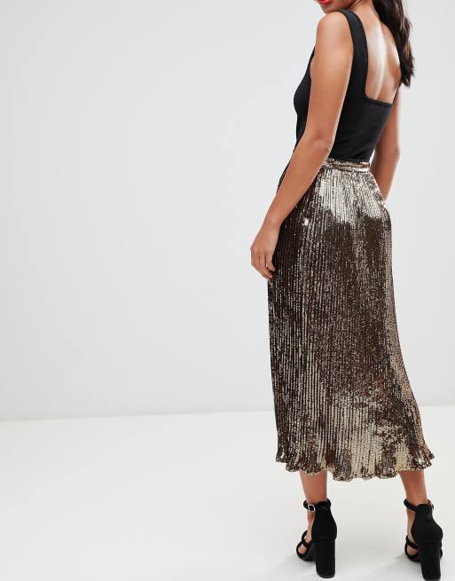 Asos petite pleated midi skirt outlet uk