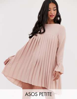 asos pleated trapeze mini dress