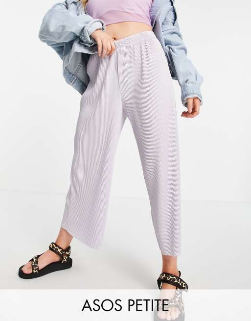 ASOS DESIGN Petite - Plissé culotte in lavendelblauw