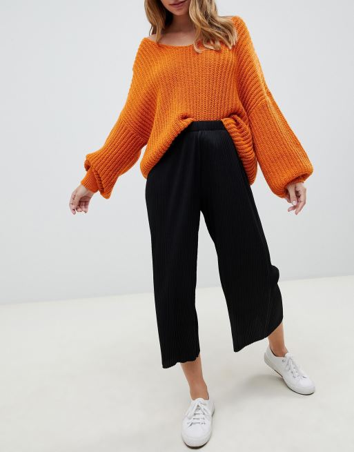 ASOS DESIGN Petite plisse culotte trousers, 4 of 4