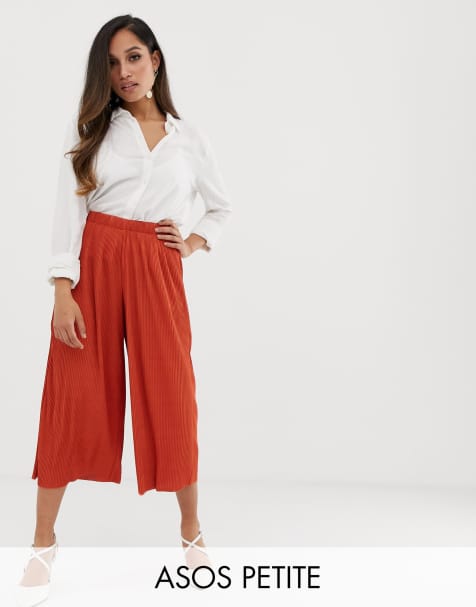 ASOS DESIGN Petite plisse culotte trousers