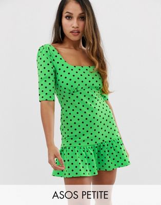 asos green spotty dress
