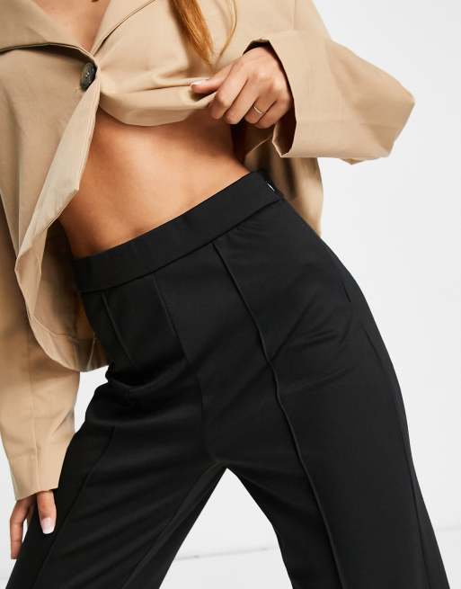 Buy PETITE Black Ponte Trousers 12 | Trousers | Tu