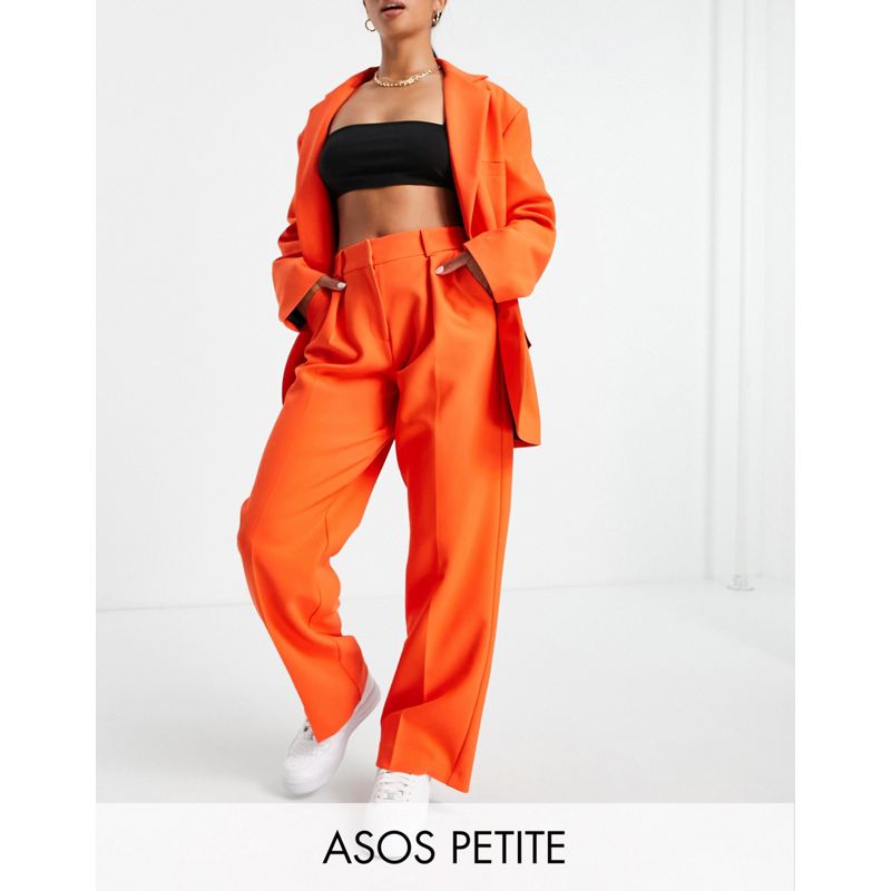 Pantaloni e leggings XES5s DESIGN Petite - Pop Boy - Pantaloni da abito arancione acceso