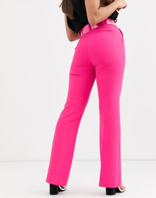 pink flare trousers